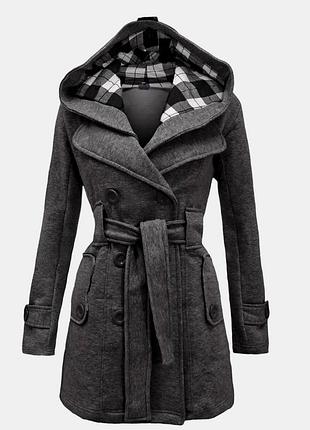 Флісове жіноче пальто noroze/ зручне та тепле пальто зі змінним капюшоном