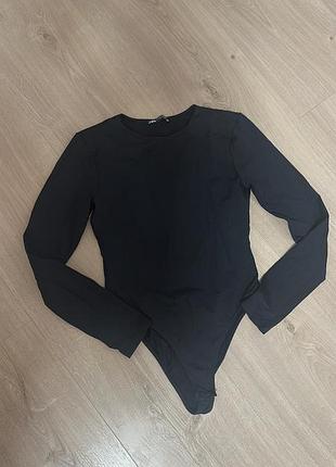 Жіночий чорний боді на кнопки zara