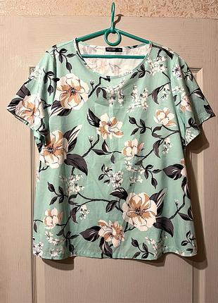 Легкая блуза, блуза в цветы 56-58 (26)