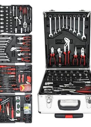 Профессиональный набор инструментов tools set krafftec в чемодане с трещоткой из 408 предметов 3