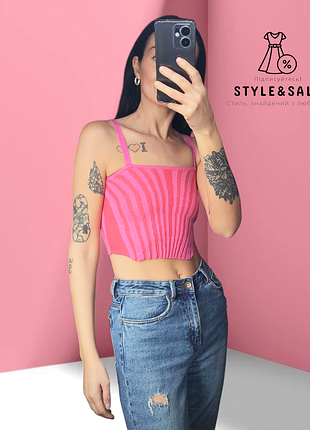 Шикарный модный топ на завязках трикотажный топ