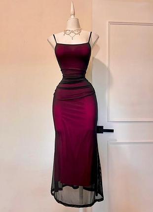 Платье мини сетка на брителях