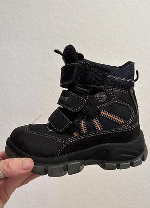 🥾 дитячі зимові черевики demar / dextex (чорно-помаранчеві)