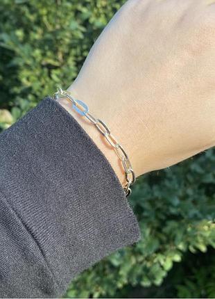 Срібний браслет ланцюжок якірний