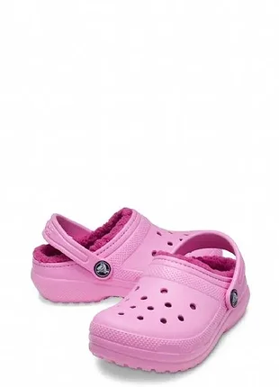 Детские сабо с мехом crocs clasic lined clog