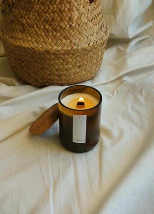 Ароматическая соевая свеча в коричневой бутылке sobitka 200 г