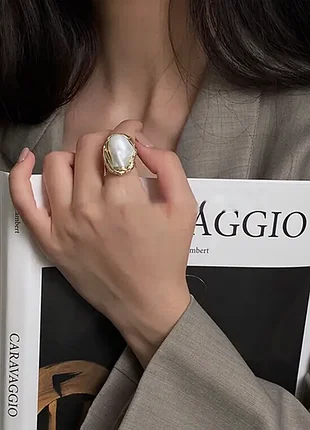 Золотое кольцо речной жемчуг 🤍