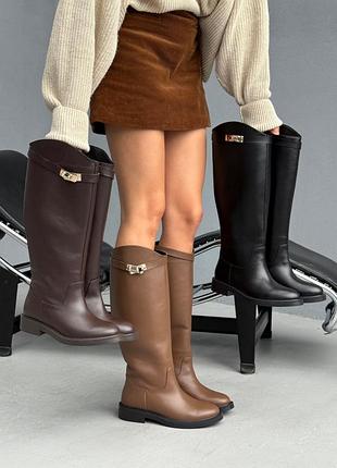 Сапоги женские демисезонные/ зимние натуральная кожа