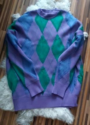 Светр кофта в ромби оверсайз