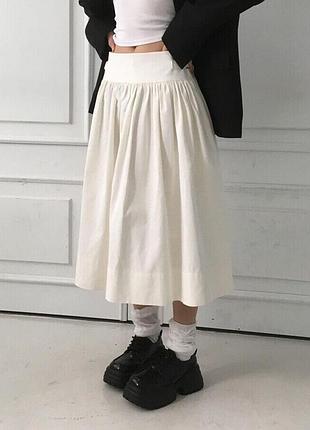 100% лен юбка пышная