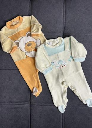Набір велюрових чоловічків 56 см. комбінезони для немовлят
