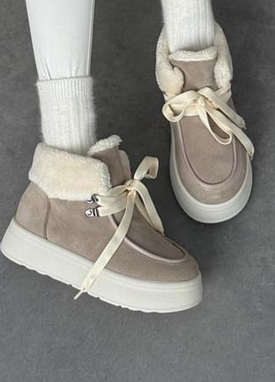 Ботинки сноубы зимние натуральные замша