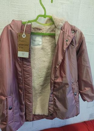 Куртка детская демисезонная короткая с капюшоном на кнопках next на возраст 3-4 года