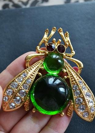 Роскошная большая брошь жук trifari брошка