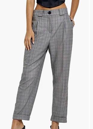 Брюки в клетку с манжетами