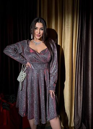 Женское люрексовое платье до 60 размера