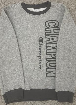 Оригінальний дитячий сірий світшот champion на флісі 12р