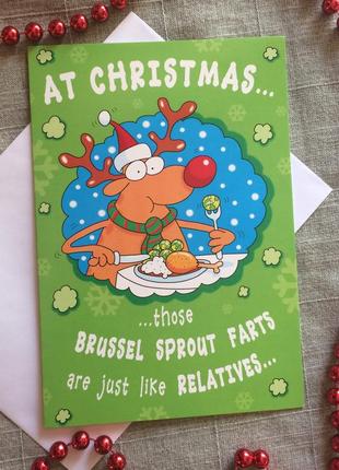 Веселі новорічні різдвяні листівки з англії з конвертом1 фото