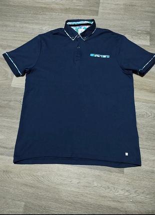 Футболка поло чоловіча next синя розмір l
