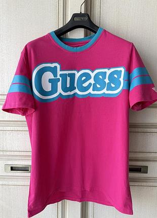 Guess big logo fresh collection pink tee shortsleeve футболка