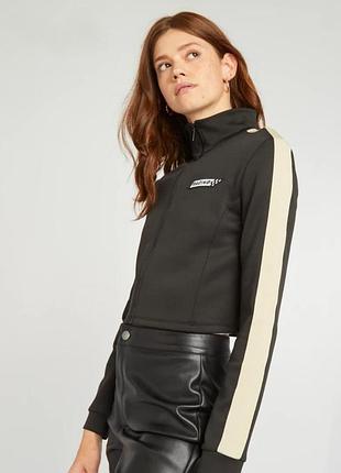 Ультраэластичная толстовка на молнии в гоночном стиле — черная