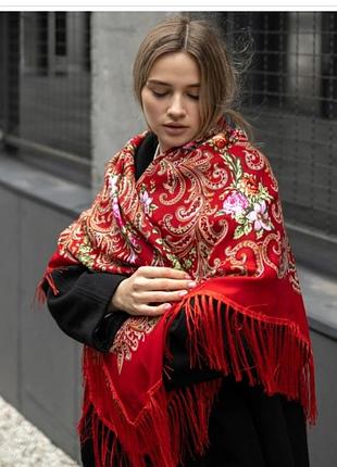 Хустка тепла шерстяна різдвяна святкова