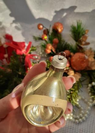 Бурулька з виїмкою ліхтарик ялинкова іграшка срср радянська скляна фосфорная светящаяся6 фото