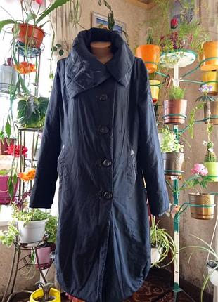 Пальто женское черное плащевка демисезон р46-48.