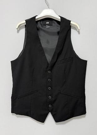 H&amp;m жилет - s • 46/48 - черный - 719830 - мужская классическая жилетка костюмная же46 же48