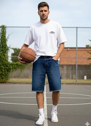 Мужские джинсовые шорты карго с накладными карманами с необработанными краями sixth june carpenter 32 размер