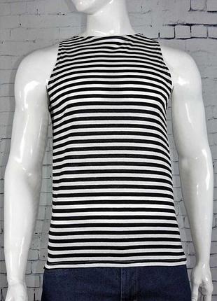 Майка супер качество тельник черная полоса вязанные полосы мужская