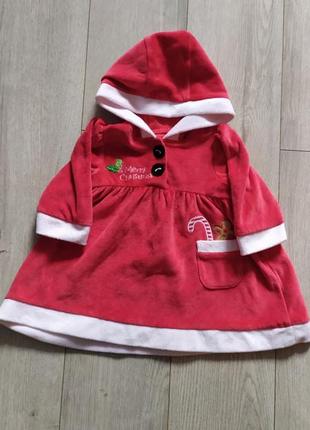 Дитяче новорічне плаття, туніка, кофта помічниці санти, санта клауса на 3-6 місяців, міс