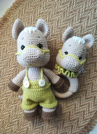 Набор для младенца, лошадка с погремушкой