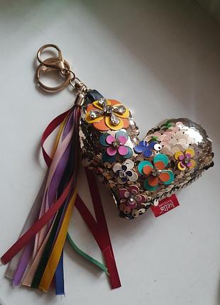 Брелок сердце стрази, подарунок до покупок