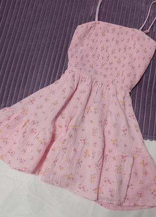 Сукня рожева жіноча квіткова