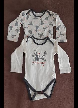 Набор детских бодиков/бодиков, 74-80размер, 2шт