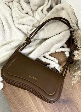 Элегантная коричневая сумка xm &amp; bags с узелковым ремешком