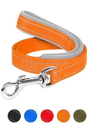 Поводок dog extreme из нейлона с прорезиненным рукояткой (ширина 25мм, длина 122 см) оранжевый