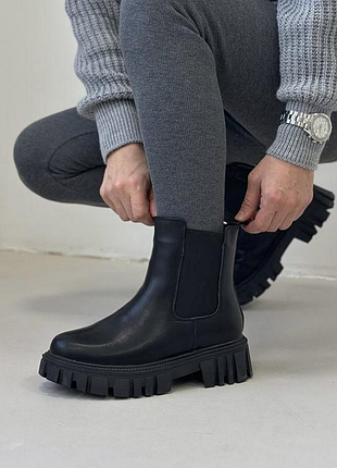 Натуральная кожа/натуральная шерсть. классные ботинки/челси