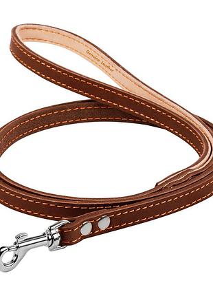 Поводок "collar" одинарный с прошивкой (ширина 14мм, длина 122см) коричневый