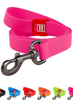Поводок для собак водостойкий waudog waterproof, s, ш 15 мм, дл 122 см розовый
