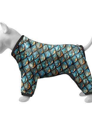 Ветровка для собак waudog clothes, рисунок "луска", s35, в 47-51 см, с 35-39 см