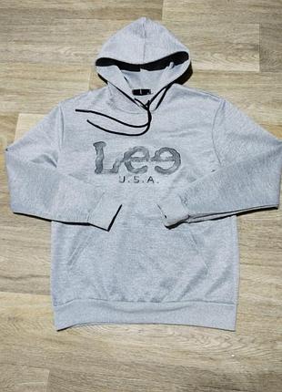 Худі чоловіче lee сіре розмір м