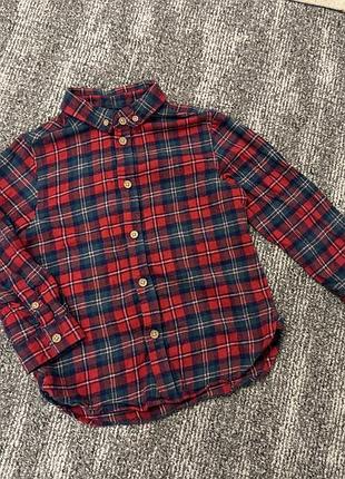 Фланелева сорочка на хлопчика червона картата тепла