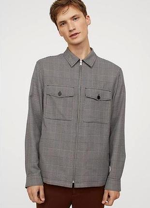 H&m куртка-сорочка з твила  чоловіча комбінована xl