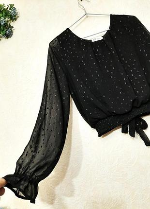 Святкова блузка чорна на дівчину 13-17років підліткова/жіноча нарядна красива спинка ззаду зав'язка