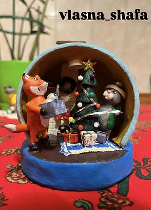 Новорічні ялинкові іграшки персонажі улюблених мультфільмів звірі тварини на замовлення ручна робота handmade нічник з вбудованим акумулятором type-c