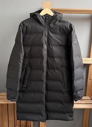 Куртка cropp довга подовжена пуховик l чорний