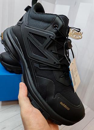 Мужские кроссовки vegas clamber gore-tex waterproof, термо -21°, зима с мехом, чёрные.