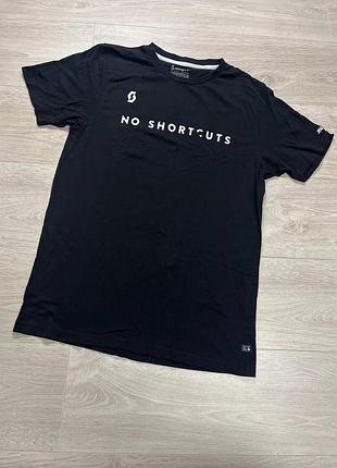 Мужская мото футболка черная scott no shortcuts